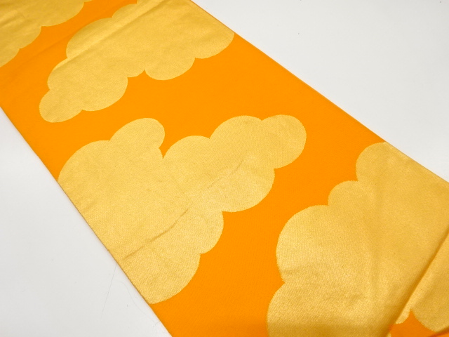 JAPANESE KIMONO / ANTIQUE FUKURO OBI / SILK / WOVEN CLOUD